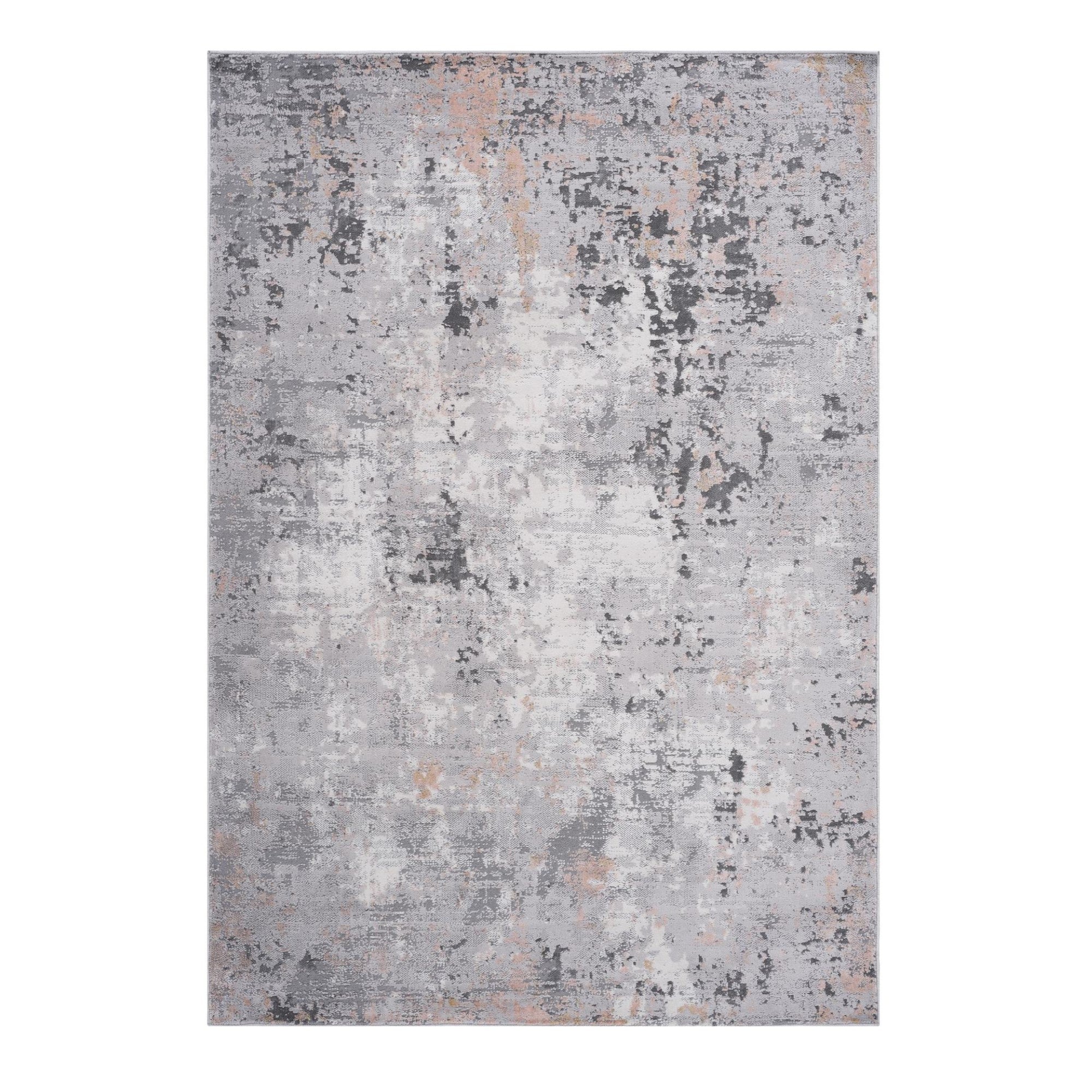 Naar 6x9 Abstract Stain-Resistant Area Rug with Cotton Backing, Medium Pile Height, Kid and Pet-Friendly Carpet, 93" L x 79" W x 0.35" H, Gray