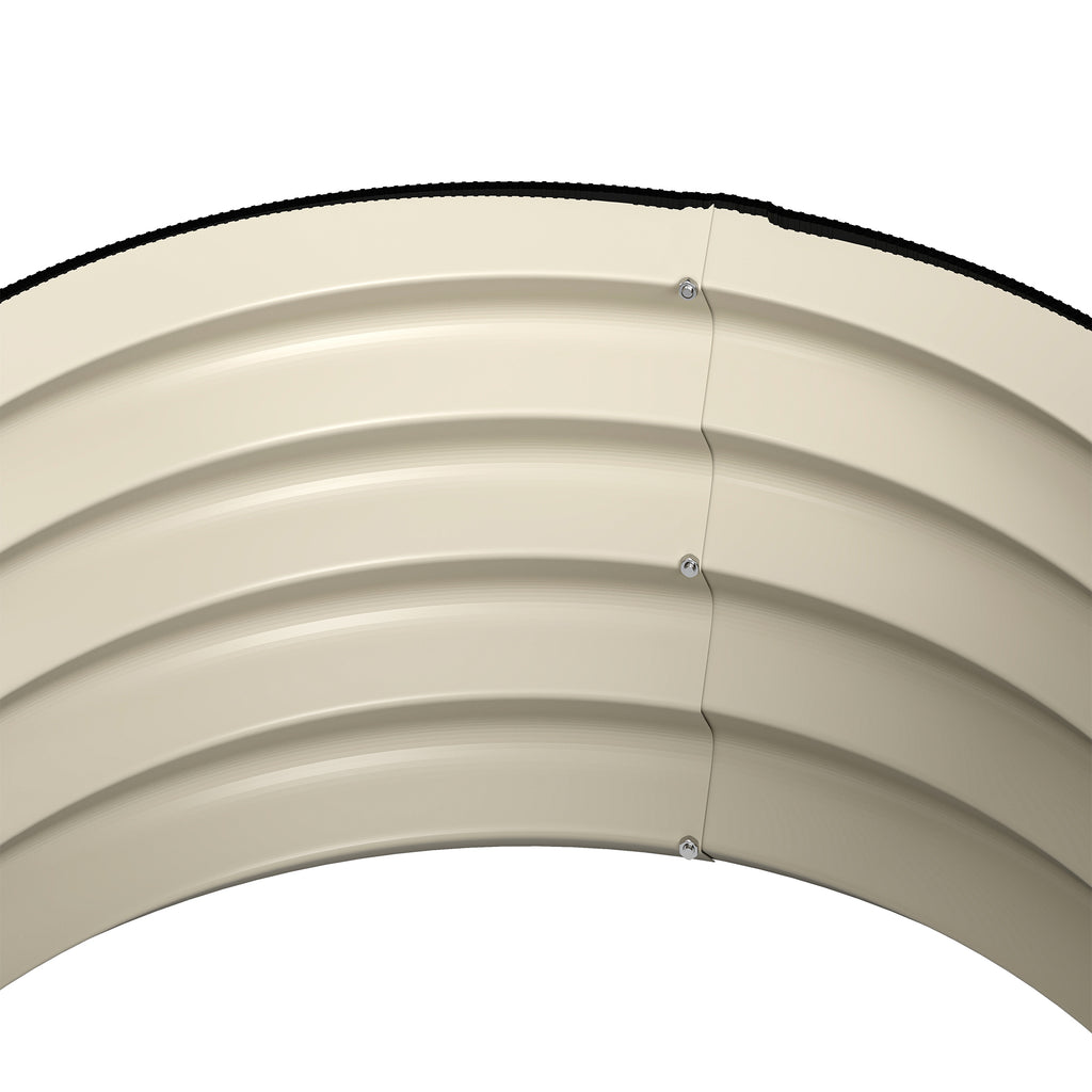 Set of 2 Raised Garden Bed, Metal Planter Box with Safety Edging, Easy-to-assemble Stock Tank, Cream