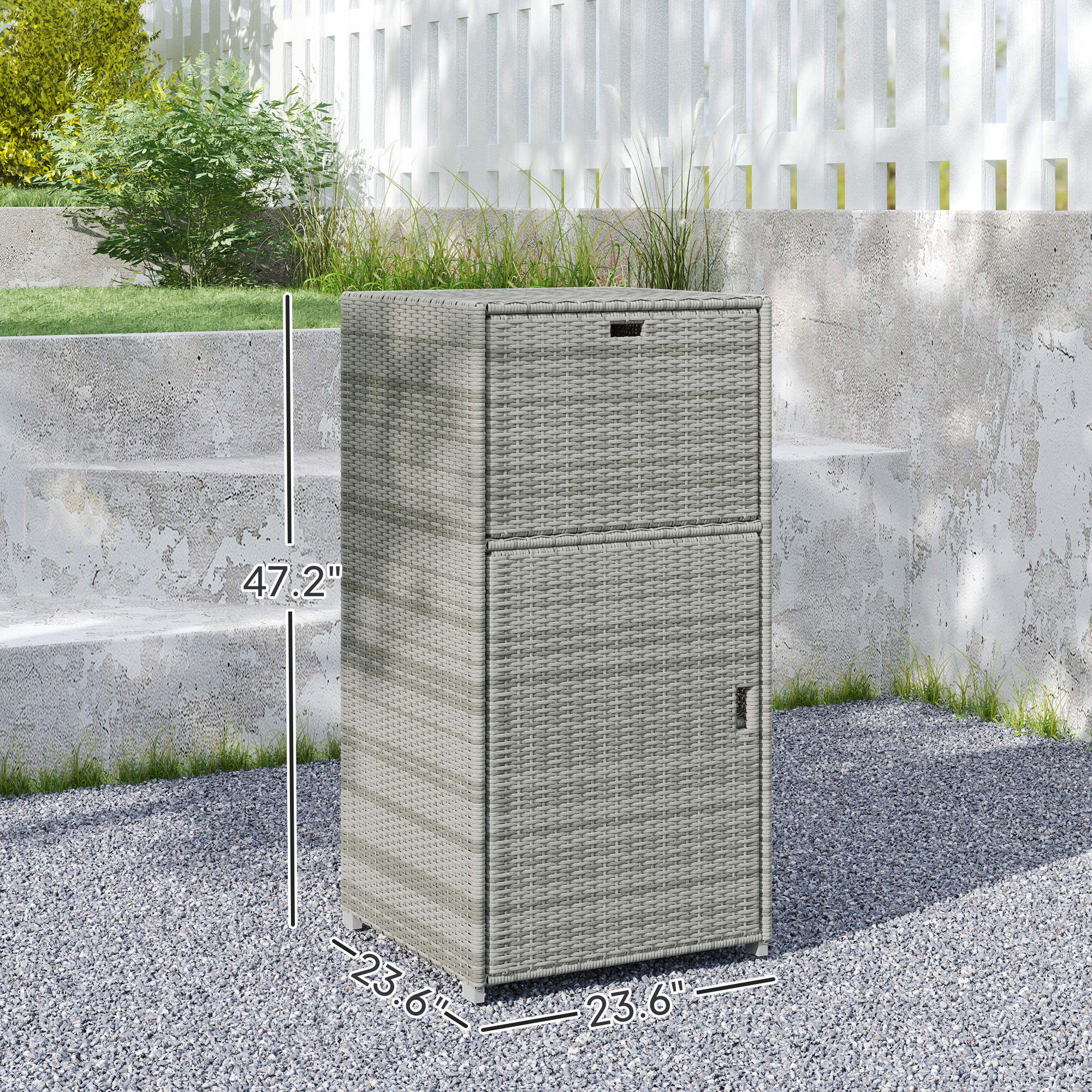 Outdoor Towel Rack for Pool w/ Drawer & Cabinet, Gray