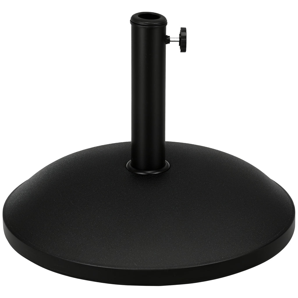 20" 55 lbs Round Cement Umbrella Base Stand Market Parasol Holder with Tightening Knob & Easy Setup, for Φ1.3", Φ1.5", Φ1.9" Pole, for Lawn, Deck, Backyard, Garden, Black