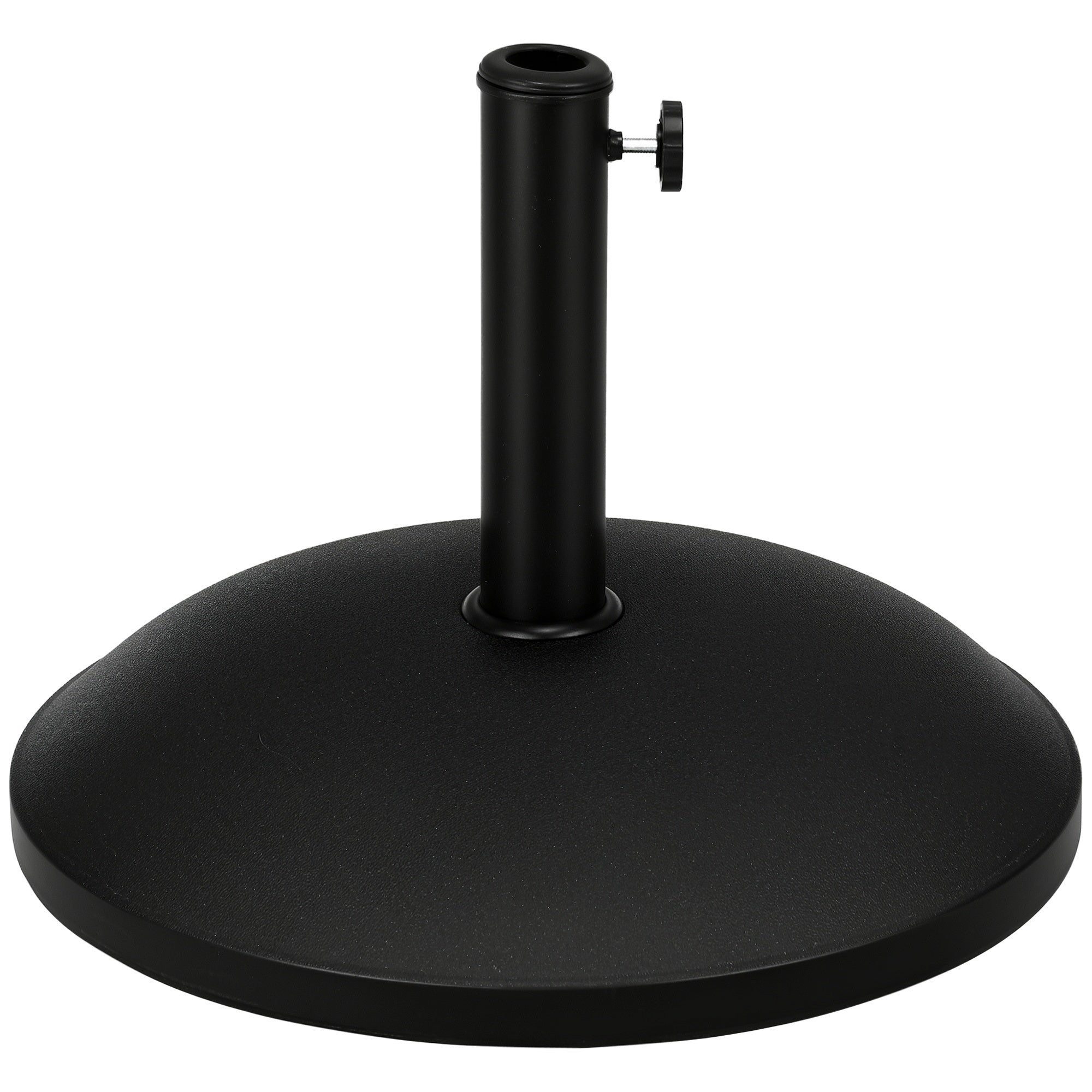 20" 55 lbs Round Cement Umbrella Base Stand Market Parasol Holder with Tightening Knob & Easy Setup, for Φ1.3", Φ1.5", Φ1.9" Pole, for Lawn, Deck, Backyard, Garden, Black