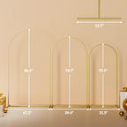 Metal Arch Backdrop Stand Set of 3, 7/6.5/6 ft Wedding Arch Frame, Balloon Backdrop Arch Stand Set for Birthday Party, Bridal Shower, Graduation, Ceremony, Banquet Decorations, Gold