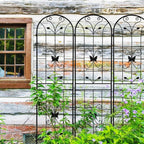 4 Pack Metal Garden Trellis with Butterfly Decoration and Powder Coated Iron, Extendable Design Rustproof Climbing Plant Support, Black