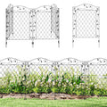 Garden Fence, 4 Pack Steel Fence Panels, 11.5' L x 43" H, Rust-Resistant Decorative Border Flower Edging for Yard, Landscape, Patio, Outdoor Decor, Wavey Vines