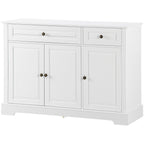 Sideboard Buffet Cabinet, Modern Accent Cabinet with 2 Drawers and Adjustable Shelves, Entryway Cabinet, White