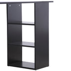 47" Home Office Computer Desk Bookcase Combo, Writing Table Workstation with 3 Drawer and Storage Shelf - Black