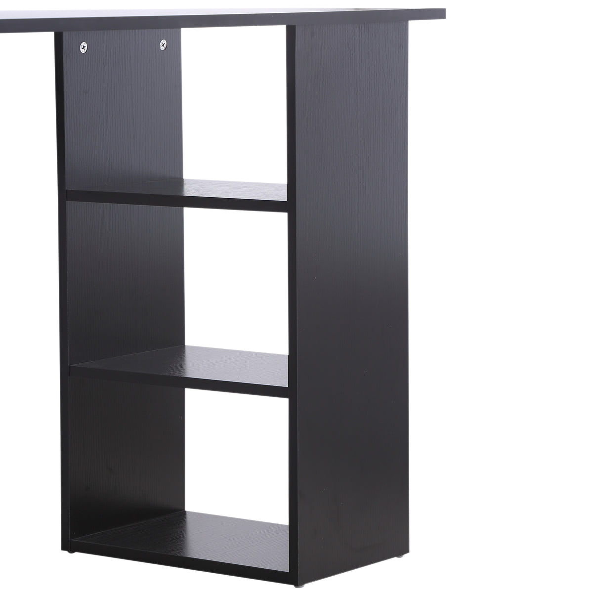 47" Home Office Computer Desk Bookcase Combo, Writing Table Workstation with 3 Drawer and Storage Shelf - Black