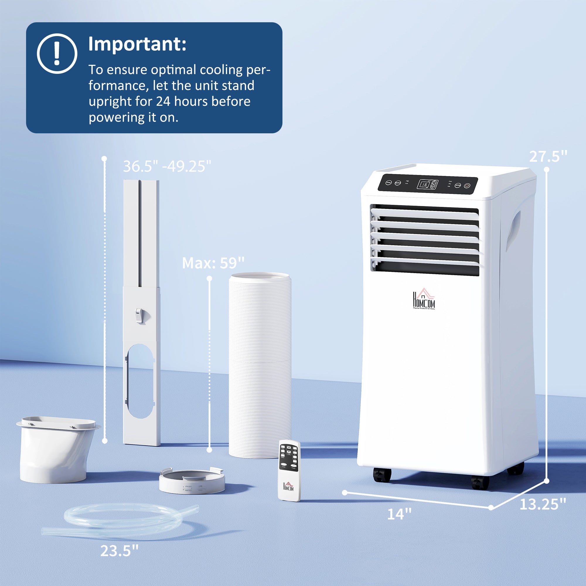 10000 BTU Mobile Portable Air Conditioner with Cooling, Dehumidifier and Ventilating, 2 Speed Fans, 24-Hour Timer, White