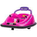 12V Kids Bumper Car Twins Motor with Parent Remote Control, Safety Belt, Lights, 360° Rotation, Pink