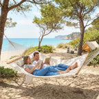 Outdoor Hammock 2-Person, with Pillow & Pad, 440 lbs Capacity, Cream White