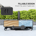 Patio Umbrella Base Outdoor Umbrella Stand with Wheels for 1.5"/1.9" Poles