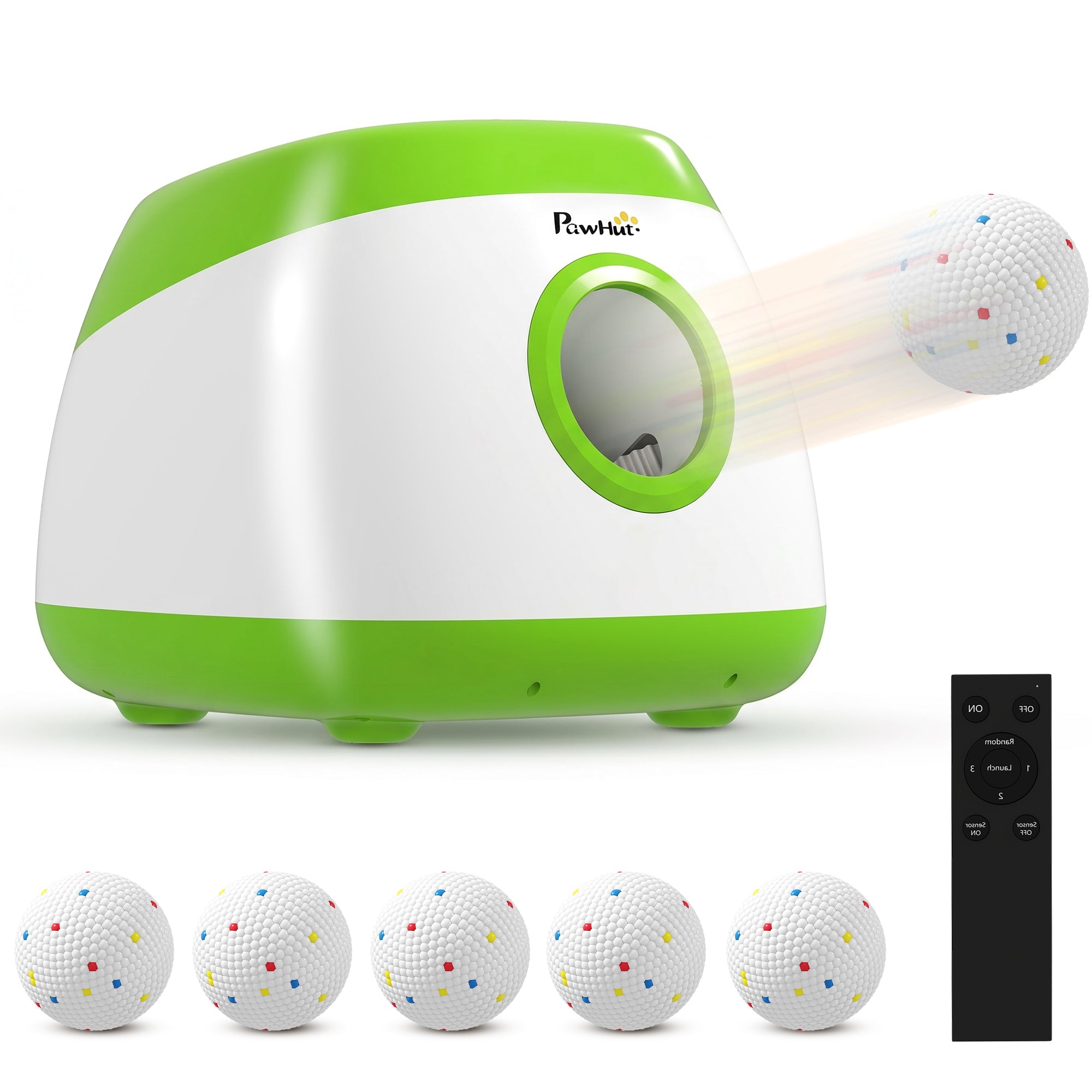 Automatic Dog Ball Launcher with 26-80 FT Distance, Automatic Ball Launcher for Medium and Large Dogs, Green