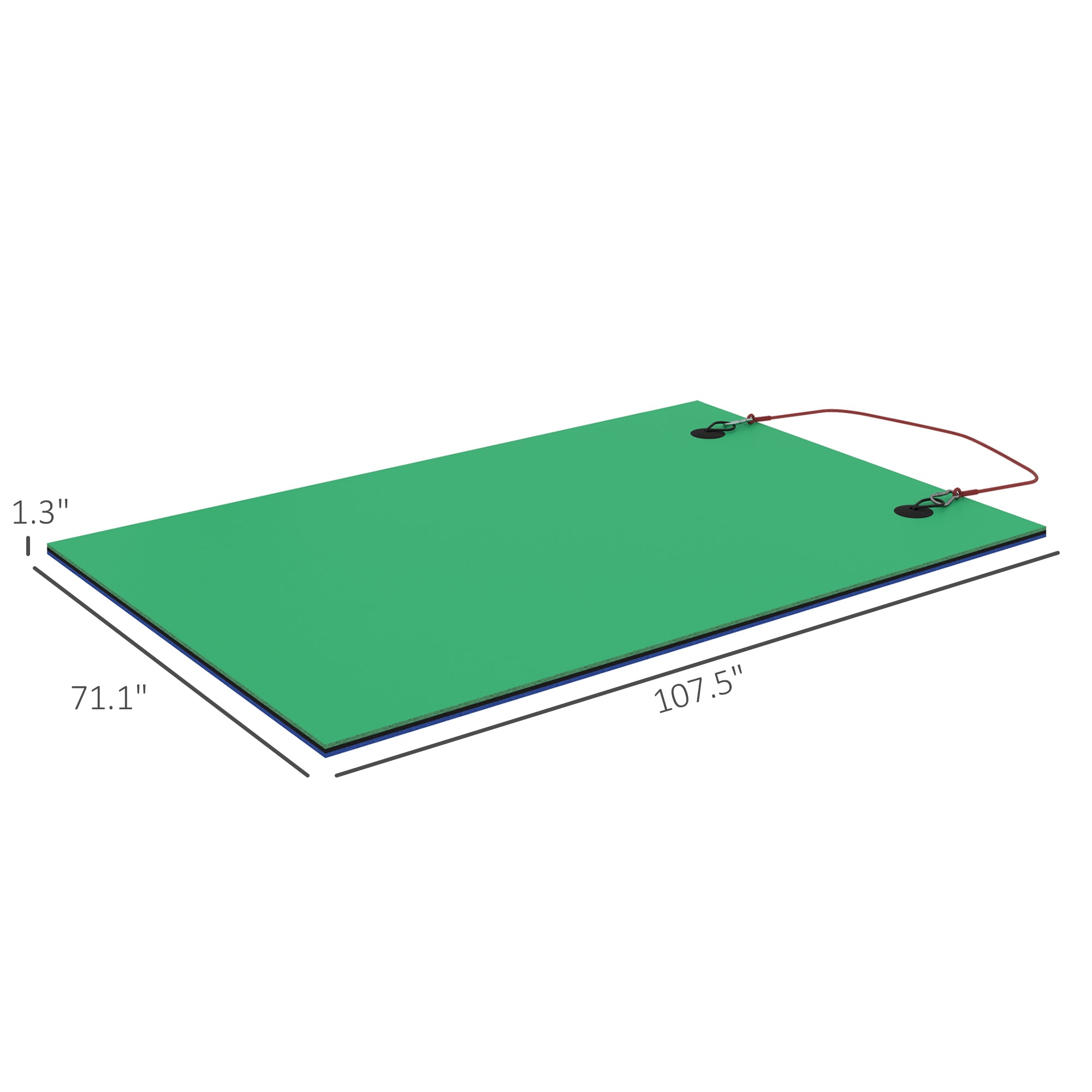 9' x 6' Lily Pad Water Mat for 2 Adults, Floating Water Pad for Lake, Pool, Ocean, Beach, and Boating, Green
