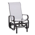 Gliding Lounger Chair, Single Rocker with Lightweight Metal & Mesh Construction, White