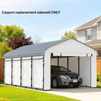 Carport Replacement Sidewall Panel for 10' x 15' Carports, UPF50+ Waterproof Replacement Side Wall Cover, White