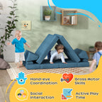 12 Pcs Foam Climbing Blocks for Toddlers, Indoor Soft Play Equipment for Boys and Girls, Blue