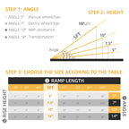 5' Foldable Handicap Ramp for Home, Steps, Doorways, Aluminum Portable Wheelchair Ramp, Textured Threshold Ramp, Silver