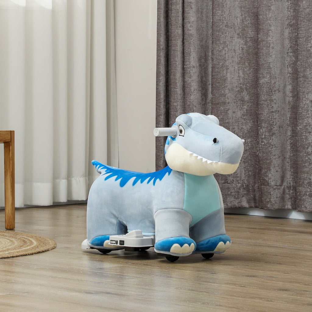 6V Kids Electric Ride on Animal Tyrannosaurus with Music Forward for Aged 18-36 Months, Blue