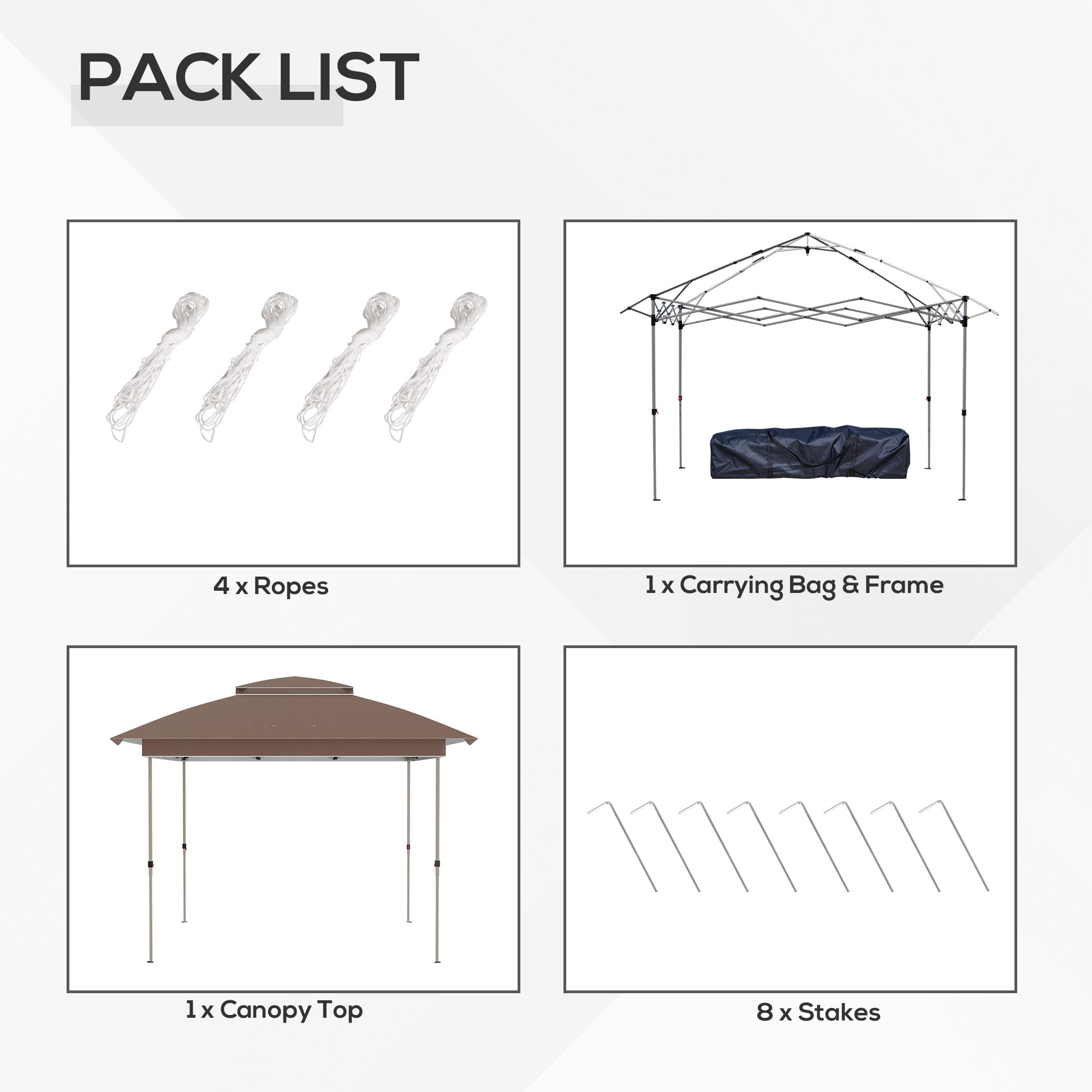 12' x 12' Pop Up Canopy Tent with Netting and Carry Bag, Instant Sun Shelter with 137 sq.ft Shade, Tents for Parties, Height Adjustable, for Outdoor, Garden, Patio, Khaki