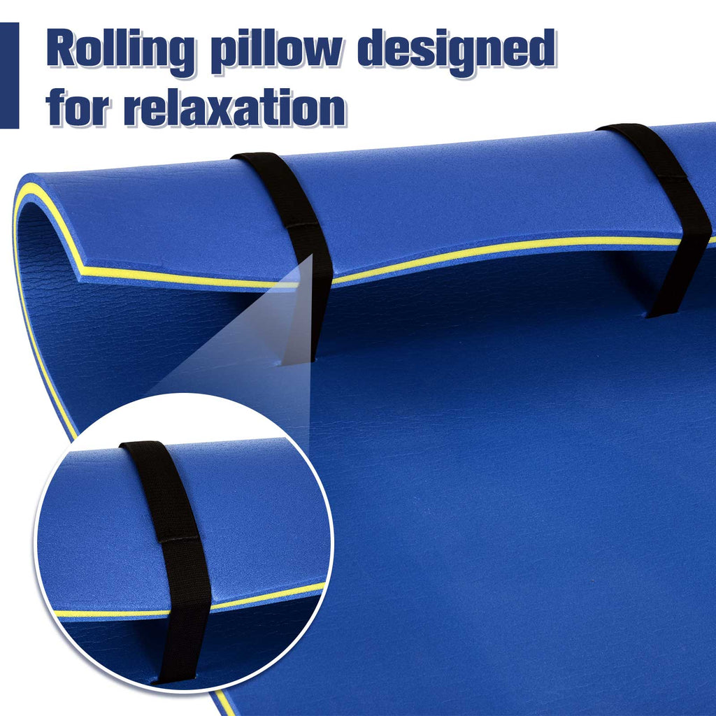 Roll-Up Pool Float Pad for Lakes, Oceans& Pools, Water Mat for Playing, Relaxing & Recreation - Blue