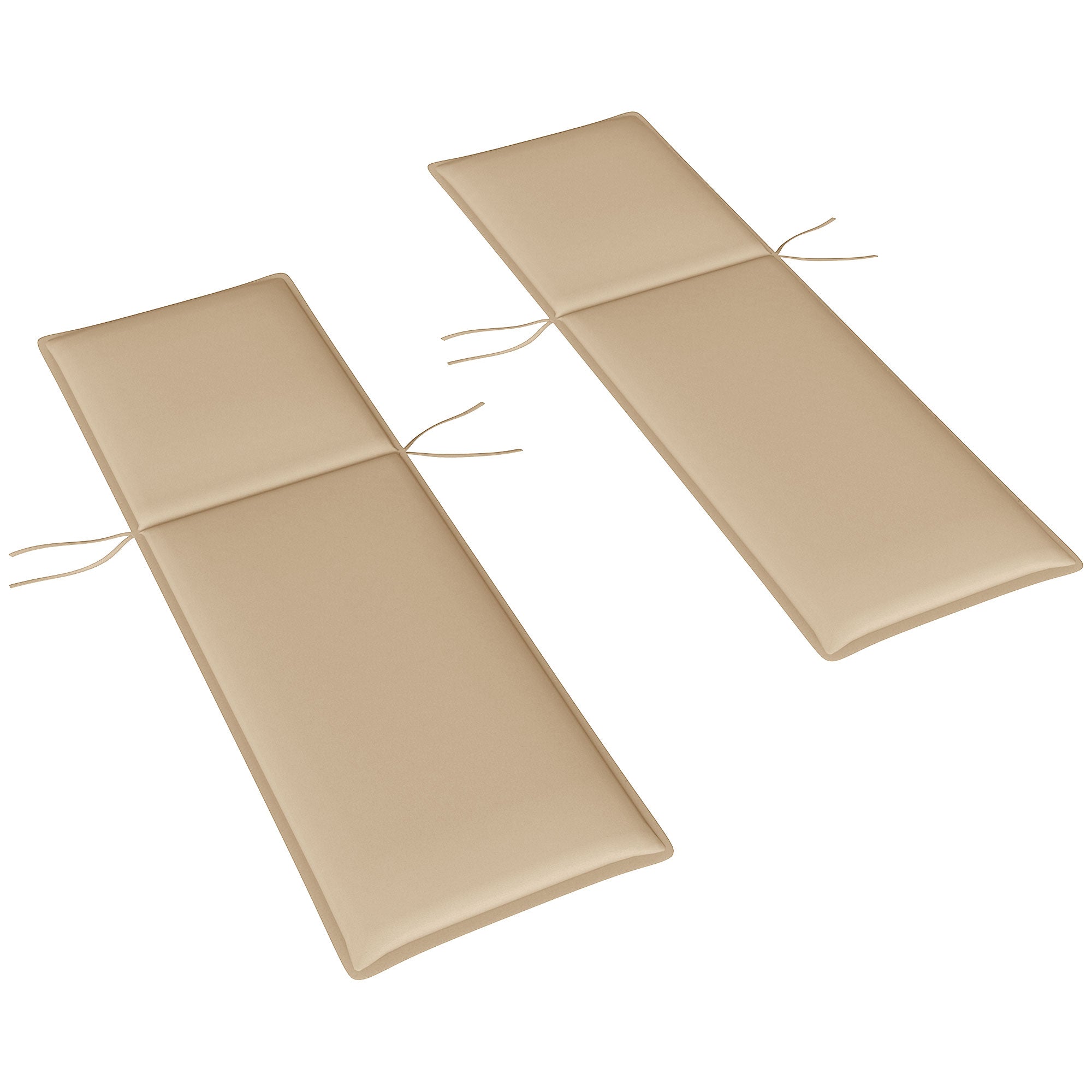 Foldable Chaise Lounge Cushion Set of 2, Outdoor Lounge Chair Cushion Set, UPF50+ 200gsm Fabric, 76" x 23", Beige