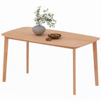 Pine Wood Dining Table for 6, 47" Rustic Rectangular Kitchen Table with Large Tabletop for Dining Room, Natural