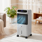 3-In-1 Ice Cooling Fan, Mobile Evaporative Air Cooler with Remote, Timer, Oscillating for Home Office, Bedroom, Gray
