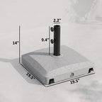 Patio Umbrella Base with Wheels, 53lbs Water or 66lbs Sand Filled, Heavy Duty Outdoor Umbrella Stand Holder, Gray