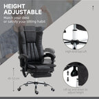 Massage Office Chair, 6 Points and Heat, Reclining Computer Chair with High Back, Adjustable Height and Footrest, Black