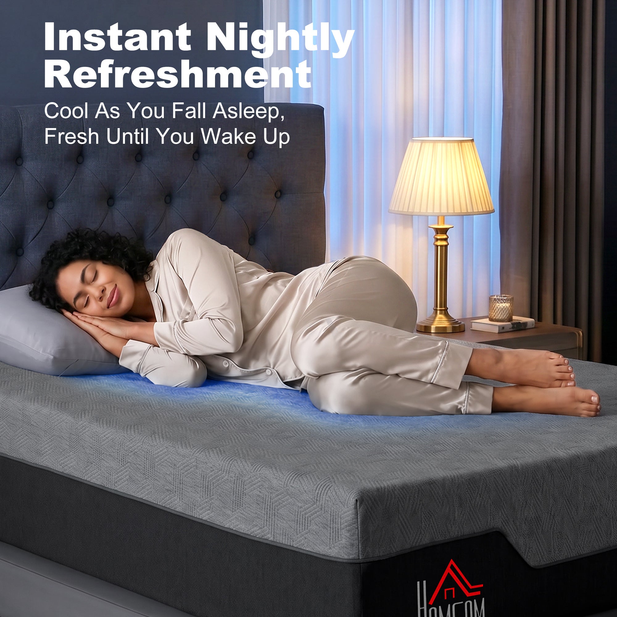 Queen Mattress, 14 Inch Memory Foam Mattress for Pressure Relief, Graphene Gel Cooling Copper Bed in a Box, Made in USA