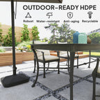Square Patio Umbrella Base Holder, Heavy Duty Outdoor Umbrella Stand Base, Filled Up to 42lbs with Sand or 33lbs with Water for Garden, Poolside, Black