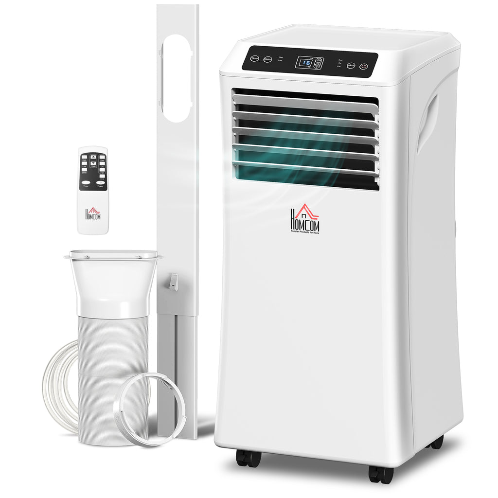 10000 BTU Mobile Portable Air Conditioner with Cooling, Dehumidifier and Ventilating, 2 Speed Fans, 24-Hour Timer, White