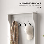 Hall Tree with Coat Rack, Storage, and Sitting Bench, Cream White