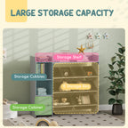 Toy Storage Organizer with 8 Bins, 2 Storage Cubbies, Shelf, Drawer, Gray