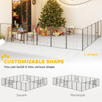 Dog Playpen for Indoor Outdoor, 24 Panels 39" H Puppy Playpen with Lockable Door, DIY Shape Pet Exercise Fence, Gray