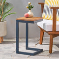 Small Size Firwood Antique Accent Table, Versatile Design with Iron Frame, 12.75" L x 10.25" W x 19" H, Black