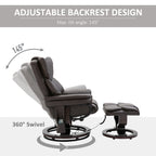 Massage Sofa Recliner Chair w/ Footrest, 10 Vibration Point, Faux PU Leather, Brown