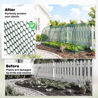9' x 4' Crop Cage, Plant Protection Tent with Three Zippered Doors, Storage Bag and 4 Ground Stakes, for Garden, Yard, Lawn, Green