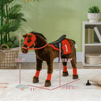 Ride on Horse for Kids 3-8 Years Old w/ Neighing Sound, Saddle & Stirrups