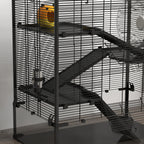 4 Tier Hamster Cage with Deep Tempered Glass Bottom, Running Wheel, Hut, Water Bottle, Food Dish, 31" x 19" x 31.5"