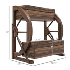 Wooden Wagon Planter Box, 2-Tier Raised Garden Bed, for Vegetables Flowers Herbs, 22" x 13" x 22"