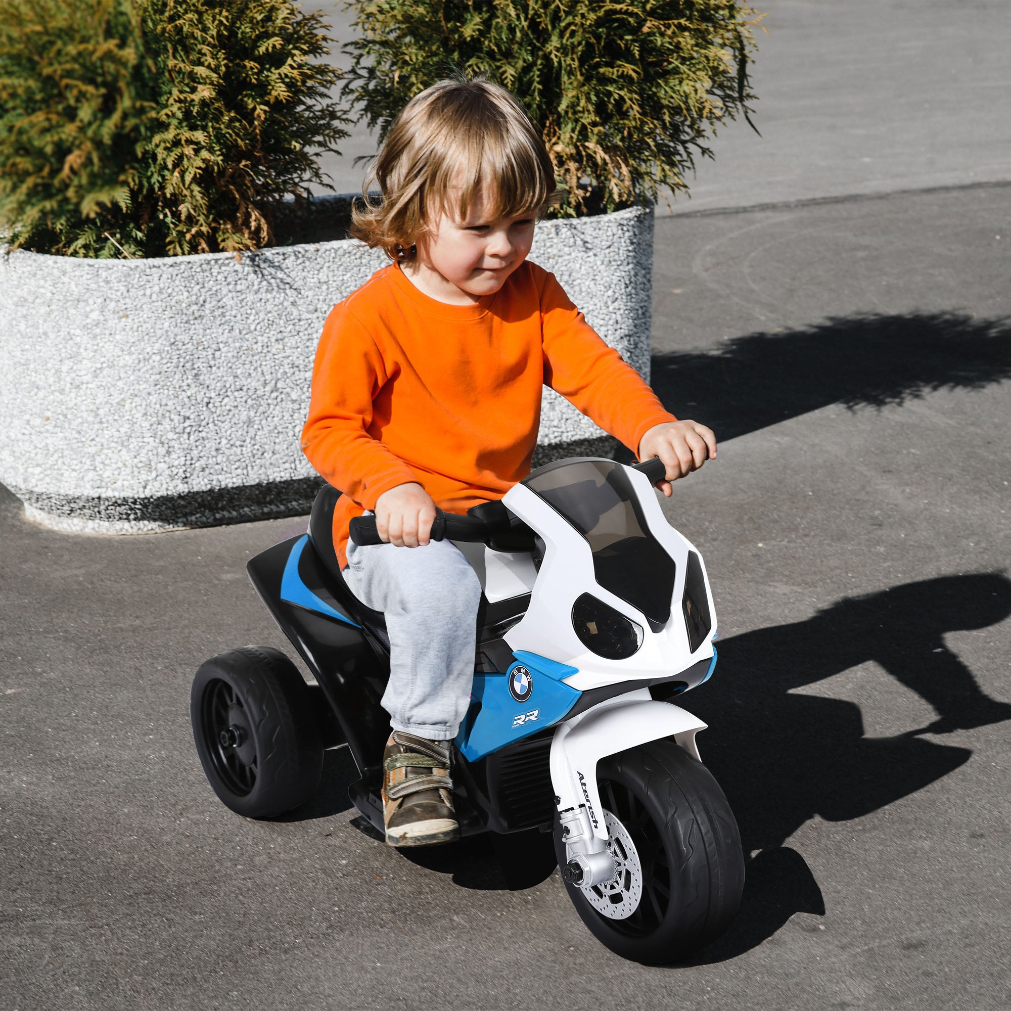 6V 3 Wheeled Electric Motorcycle, Kids Motorcycle Licensed with Headlight, Music, Blue