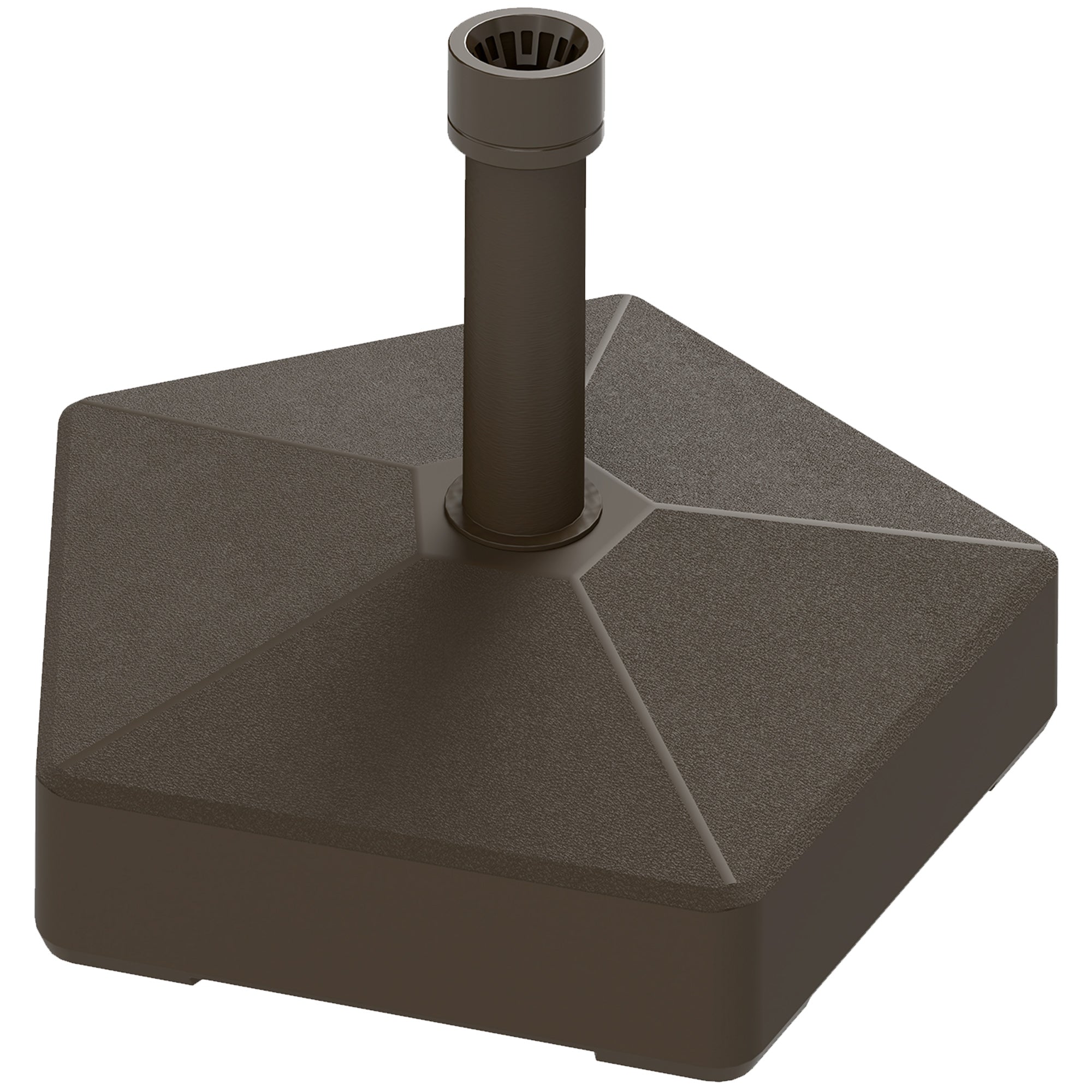 Patio Umbrella Base Holder, Heavy Duty Outdoor Umbrella Stand Base, Filled Up to 42lbs with Sand or 33lbs with Water for Garden, Poolside, Brown