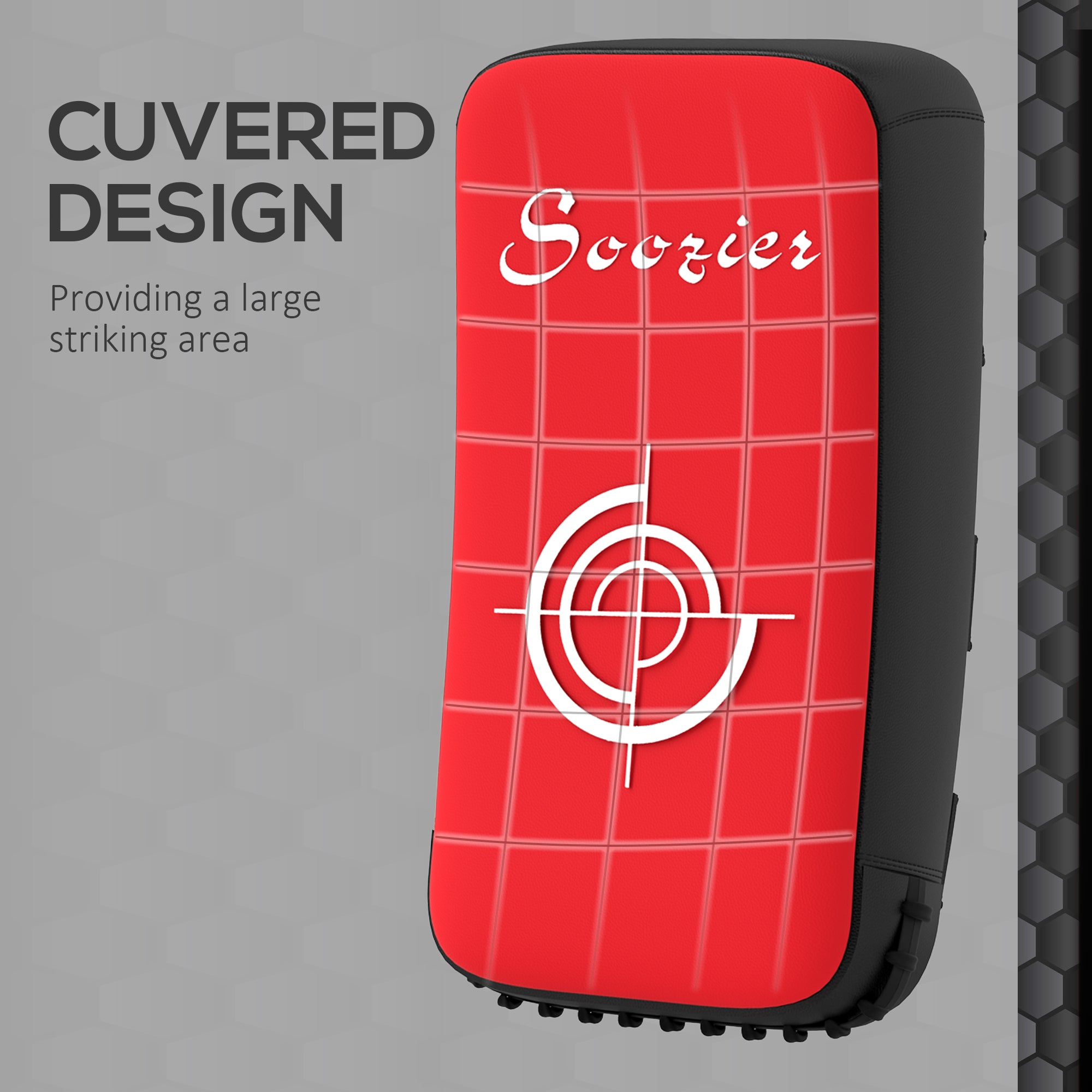 16.5 in Muay Thai Kick Shield Punching Pad, Kick Shield for Martial Arts, Karate, Kickboxing, MMA x 1 Unit, Red