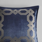Machine Washable Velvet European Pillow Sham with Hidden Zipper, OEKO-TEX Certified, Ideal for Bedroom Decor, 26" L x 26" W x 0.13" H, Navy