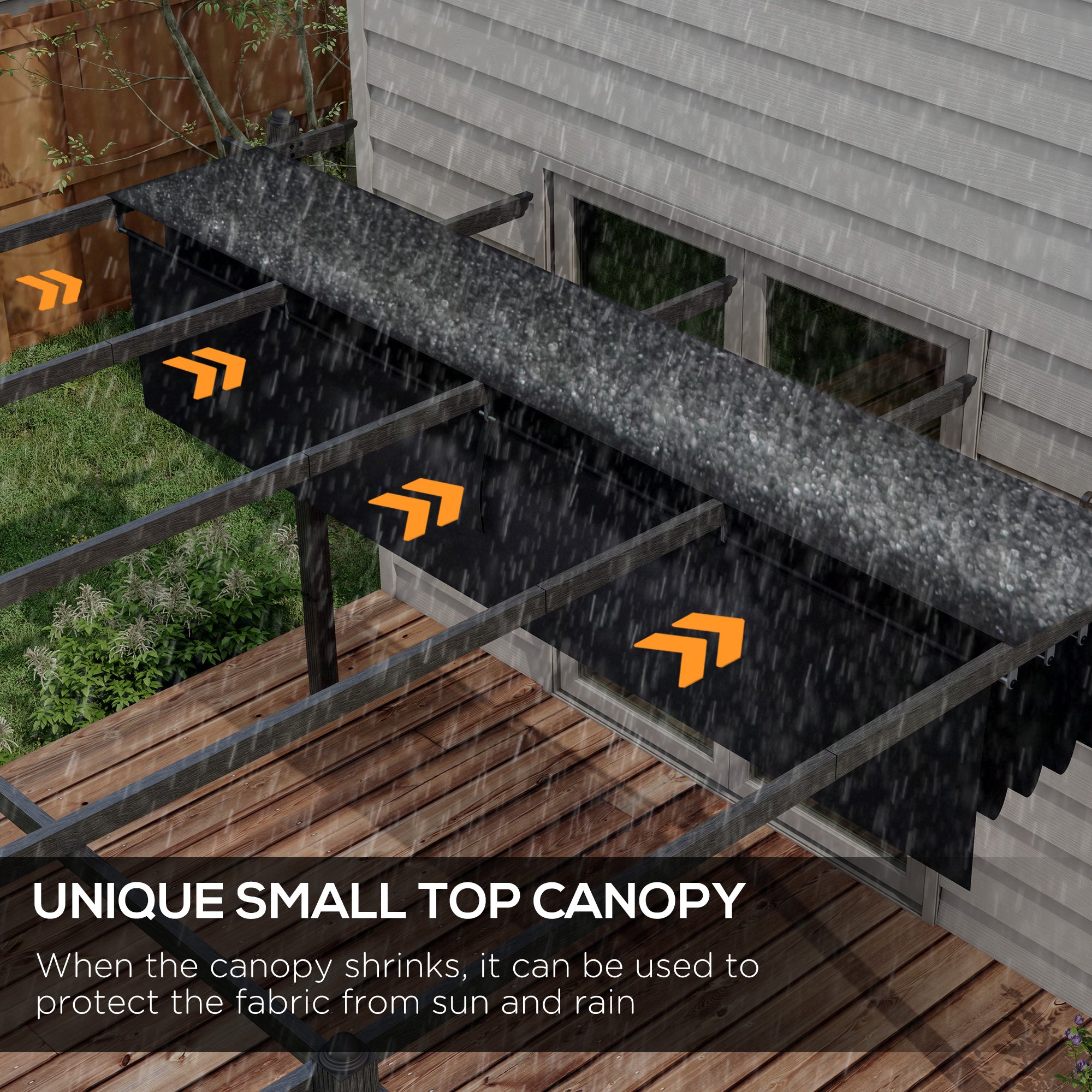 10' x 13' Retractable Pergola Canopy, Aluminum Pergola Sun Shade Shelter for Garden, Patio, Backyard, Deck, Gray