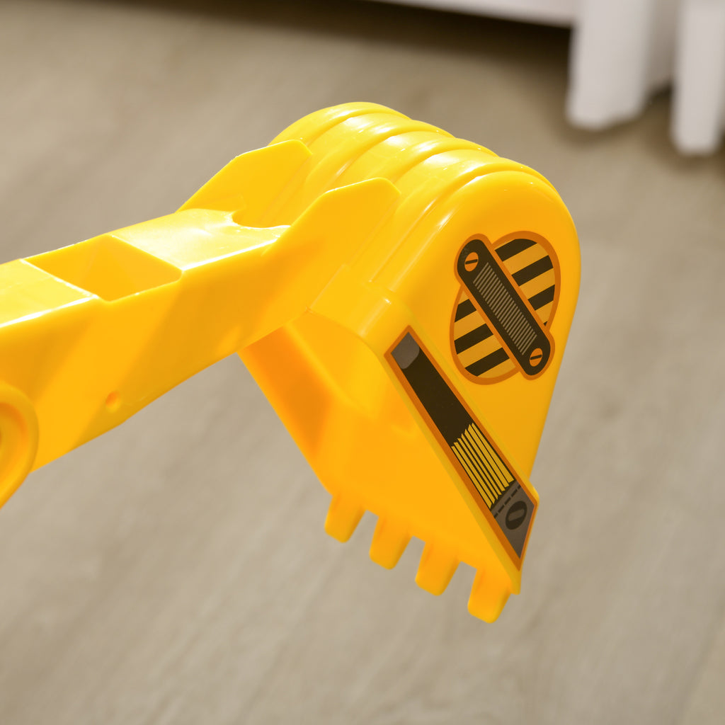 No Power Ride On Excavator Toy Tractors Digger Movable Scooter Walker Pretend Play Toddler Construction Truck Basket Storage For Boys Girls 18-48 Months Yellow Black