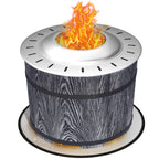 Smokeless Fire Pit, Portable Camping Bonfire Stove with Mat for Backyard, Patio, Picnic, Magnesium Oxide, Black