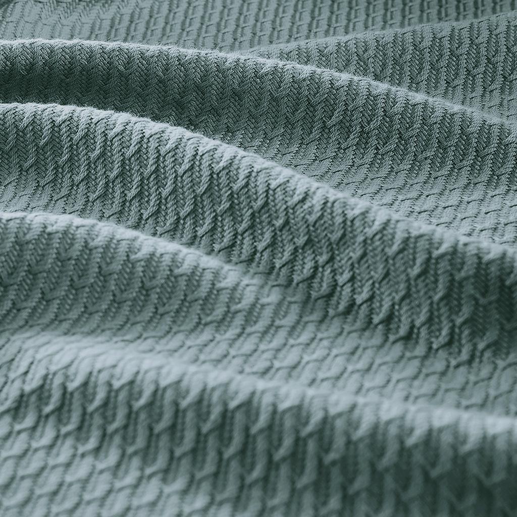 King Size Durable Egyptian Cotton Blanket with OEKO-TEX Certified, Machine Washable, Perfect for Any Room, 108" L x 90" W x 0.25" H, Teal