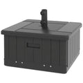 3-in-1 Outdoor Umbrella Base with Wheels and Handles, End Table, Flower Box Planter with Hole, 175 lbs. Capacity, Black